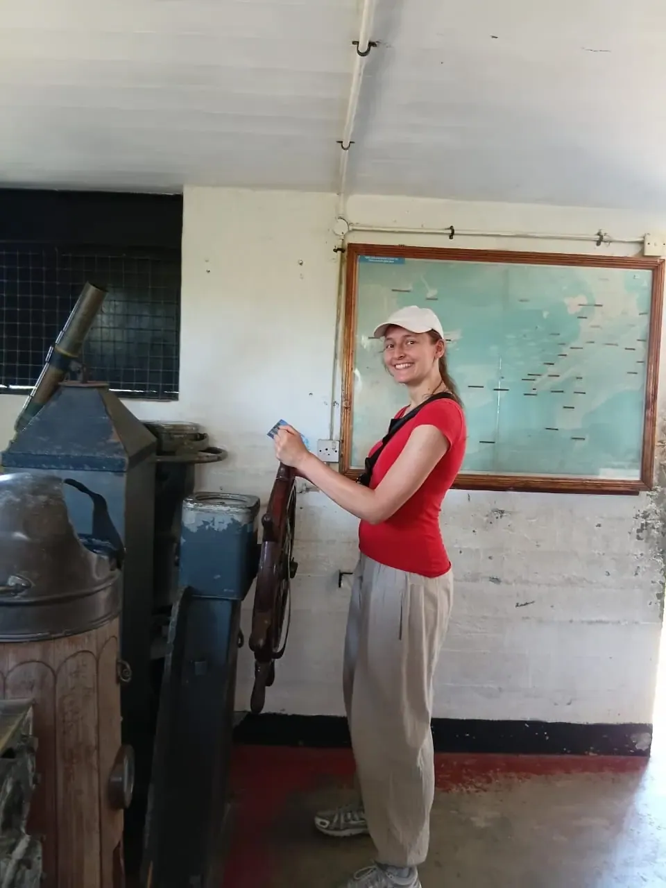 A guest inside a working hill country tea factory
