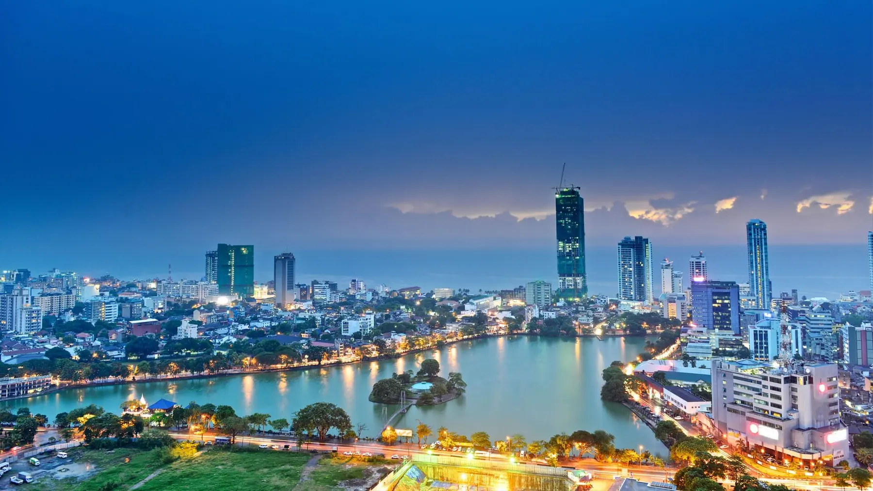 Panoramic Colombo city skyline and coastline
