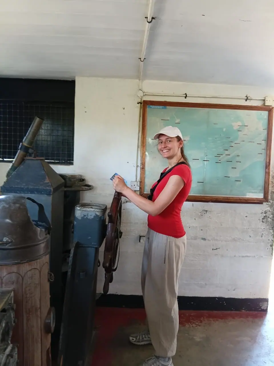 A guest inside a working hill country tea factory
