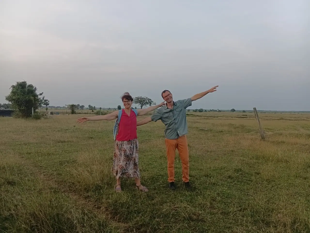 Guests on the open plains during a safari stop